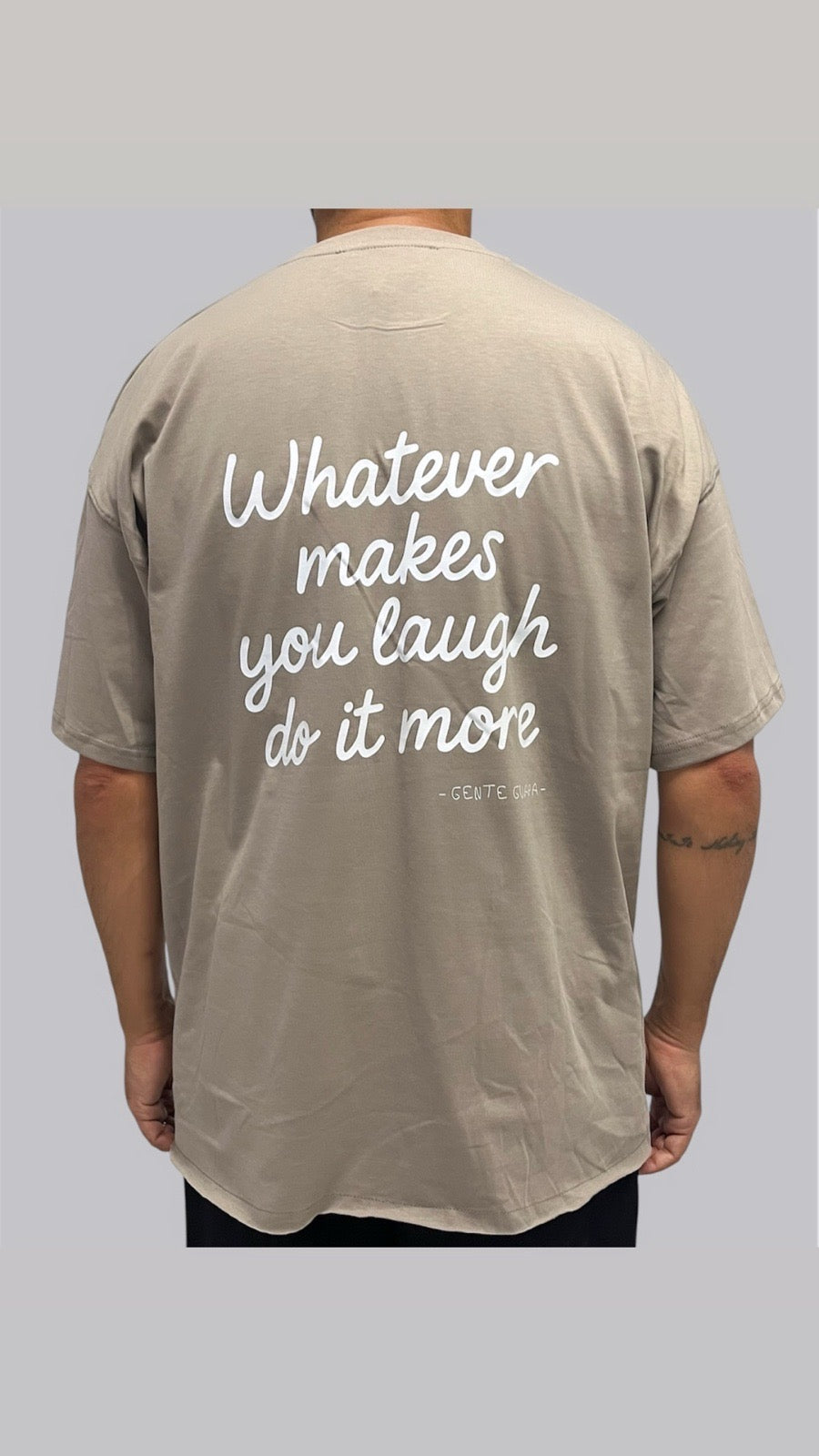 Beige T-shirt with logo